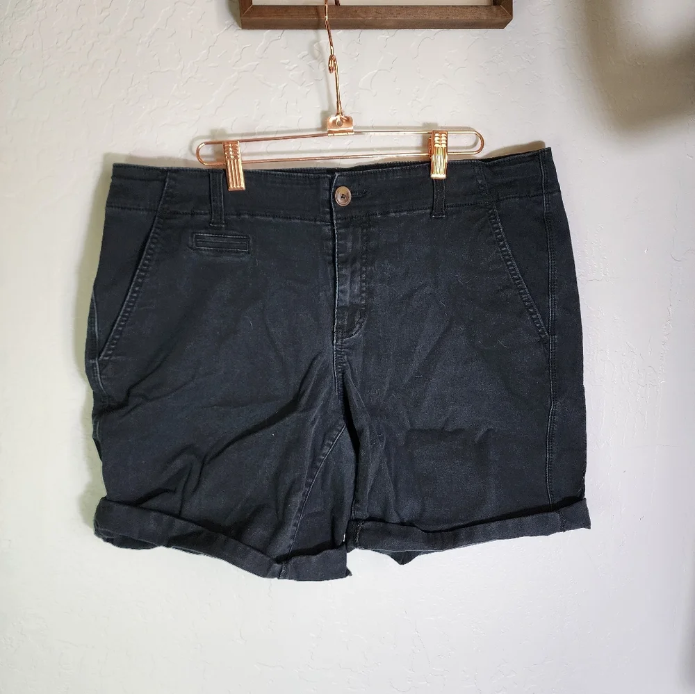 Maurices Black‎ Cotton Jean Shorts Size 14